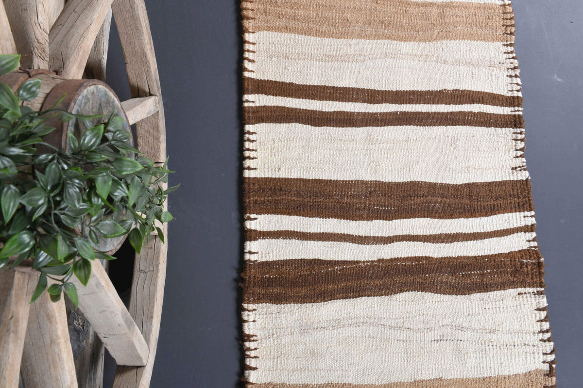 3x14 Wool Vintage Kilim Runner Rug