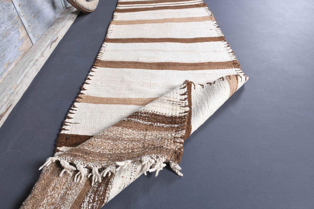 3x14 Wool Vintage Kilim Runner Rug
