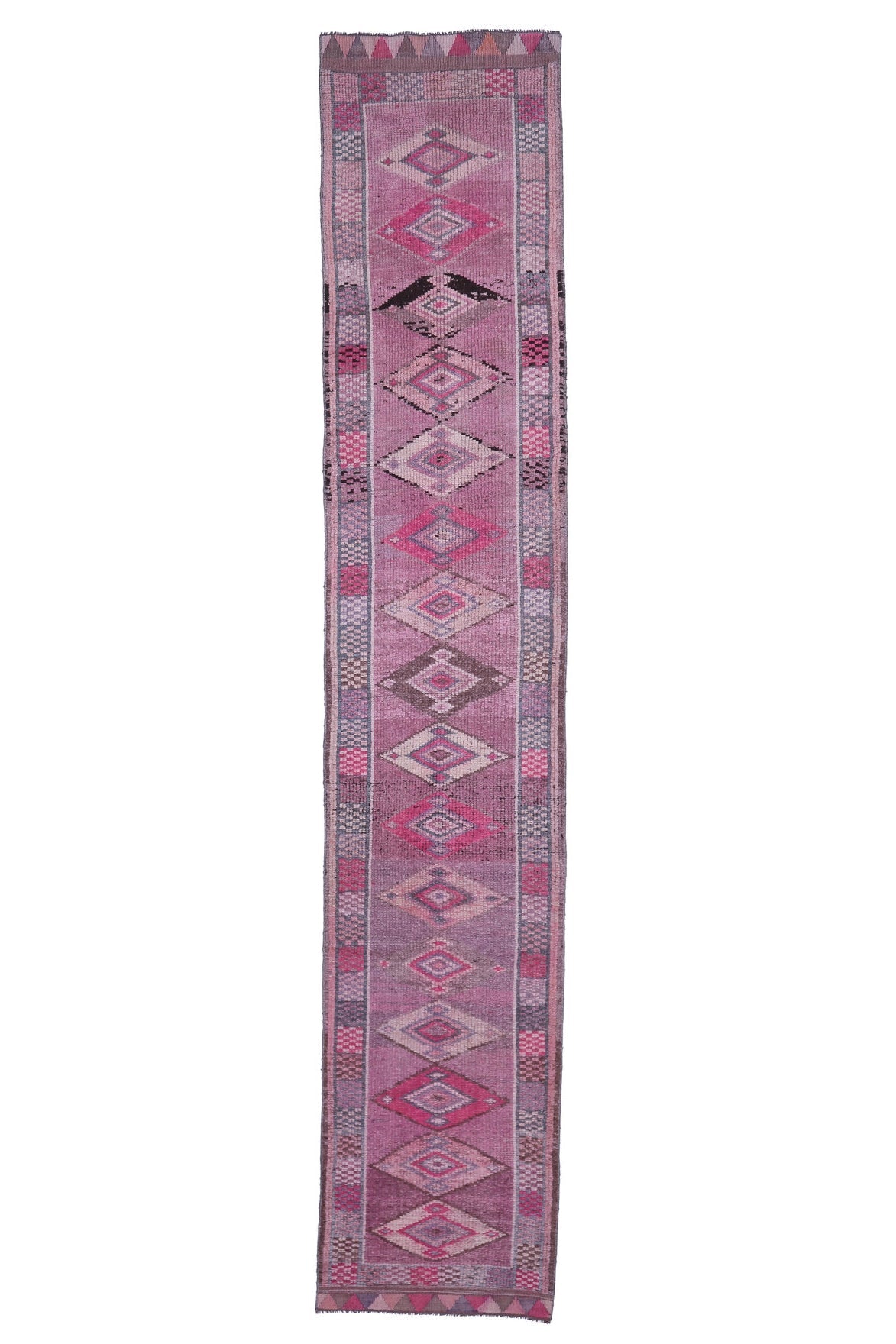 Vintage Long Herki Anatolian Runner Rug