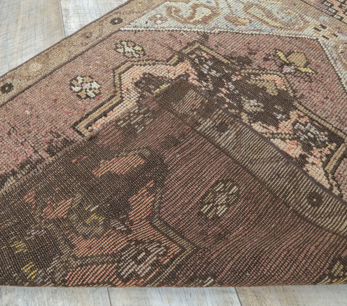 3x4 Vintage Handmade Oushak Small Brown Rug