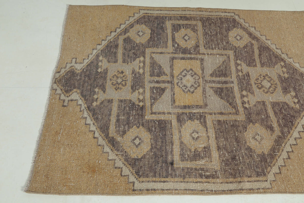 Vintage Yellow Small Oushak Rug