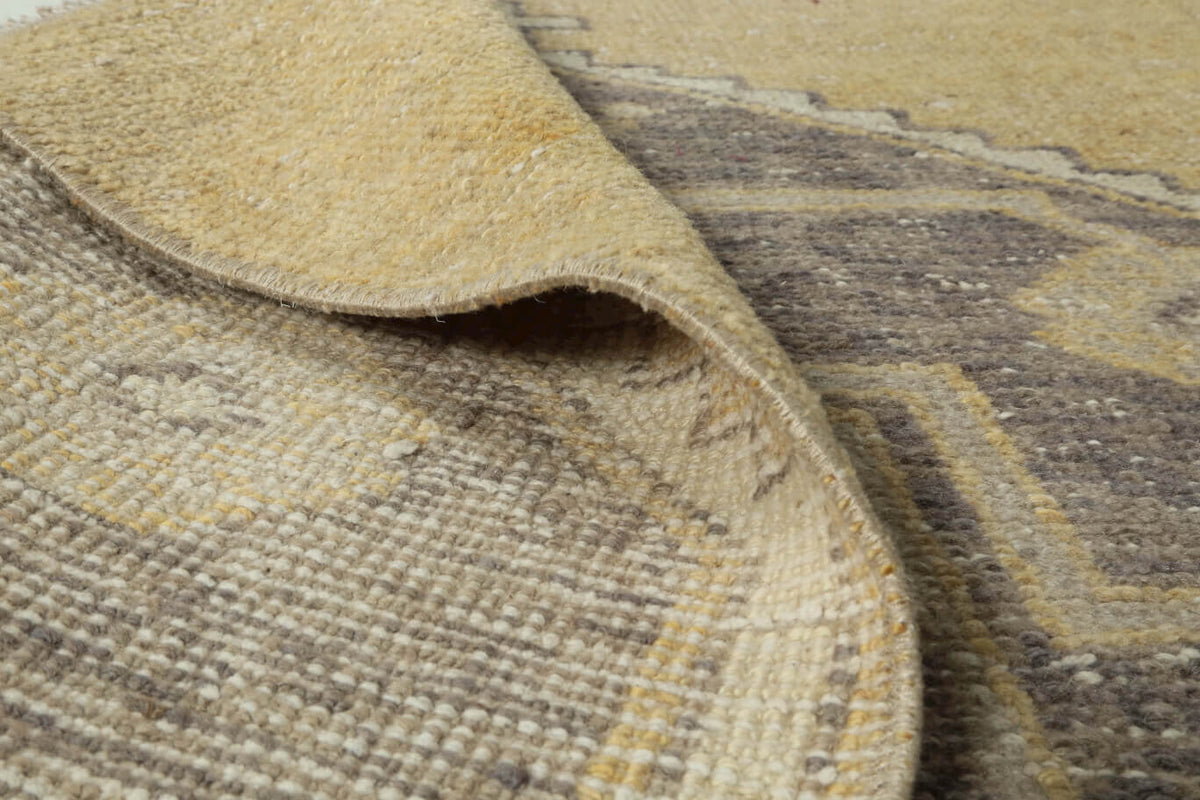 Vintage Yellow Small Oushak Rug