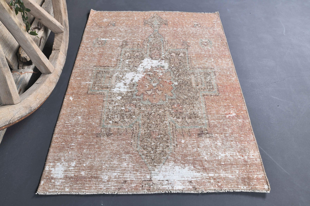Vintage Orange Oushak Small Rug