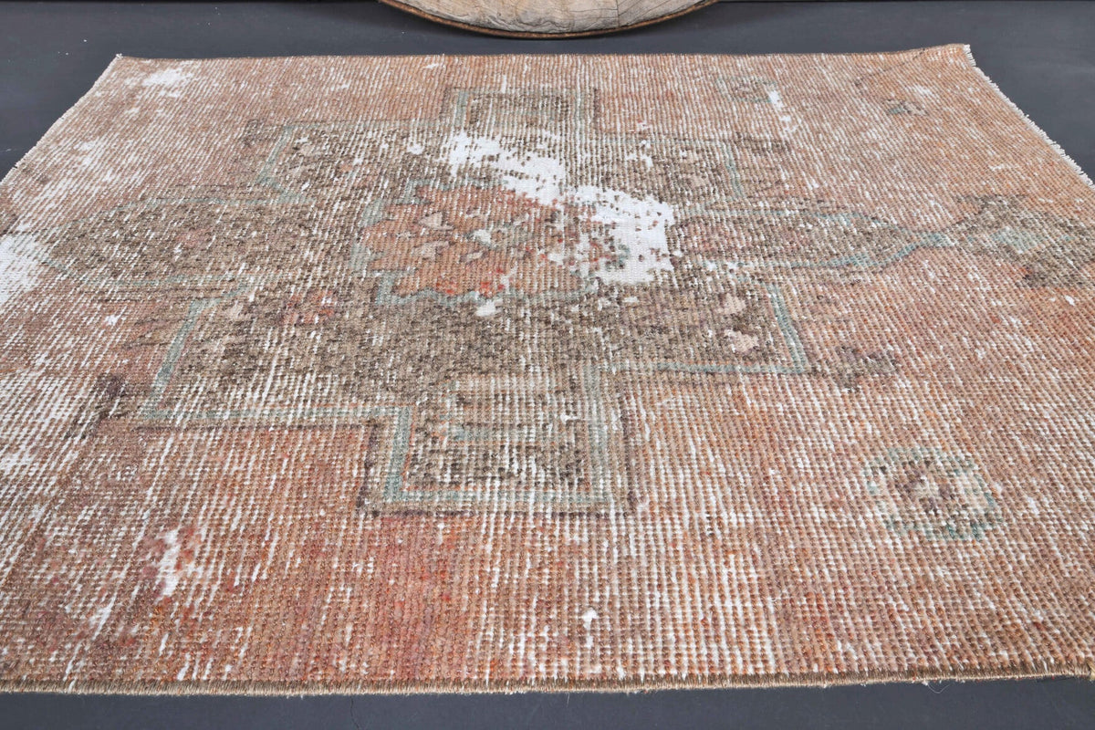 Vintage Orange Oushak Small Rug