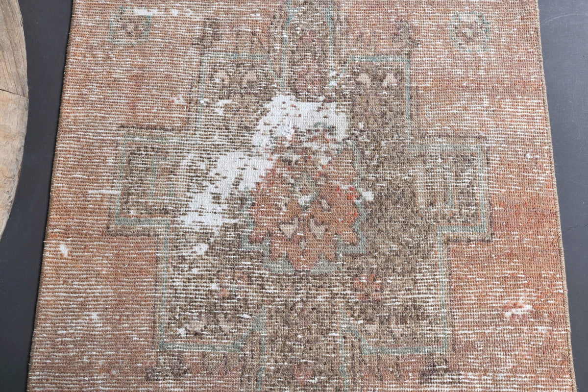 Vintage Orange Oushak Small Rug