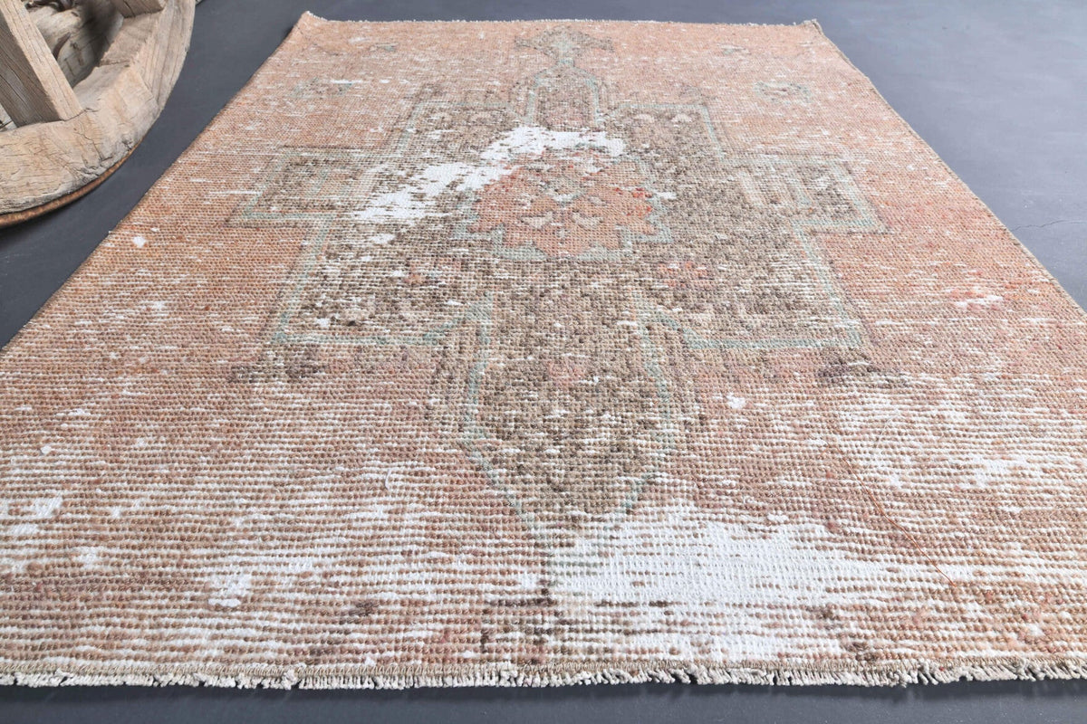 Vintage Orange Oushak Small Rug