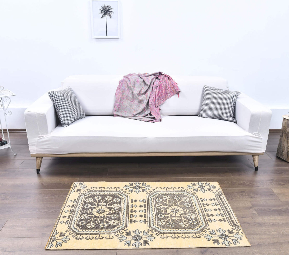 Vintage Orange Small Oushak Rug