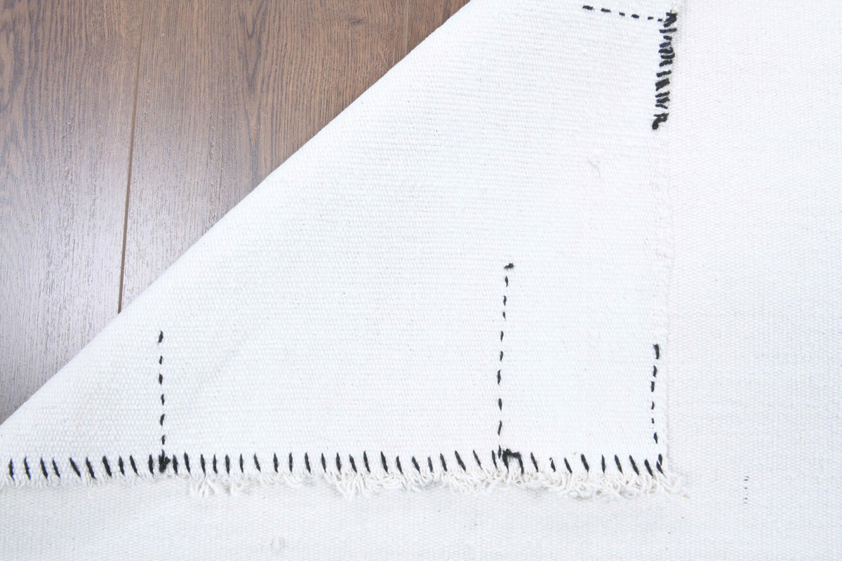 El yapımı vintage halı 81x163 cm düz desenli yün - desen detayı