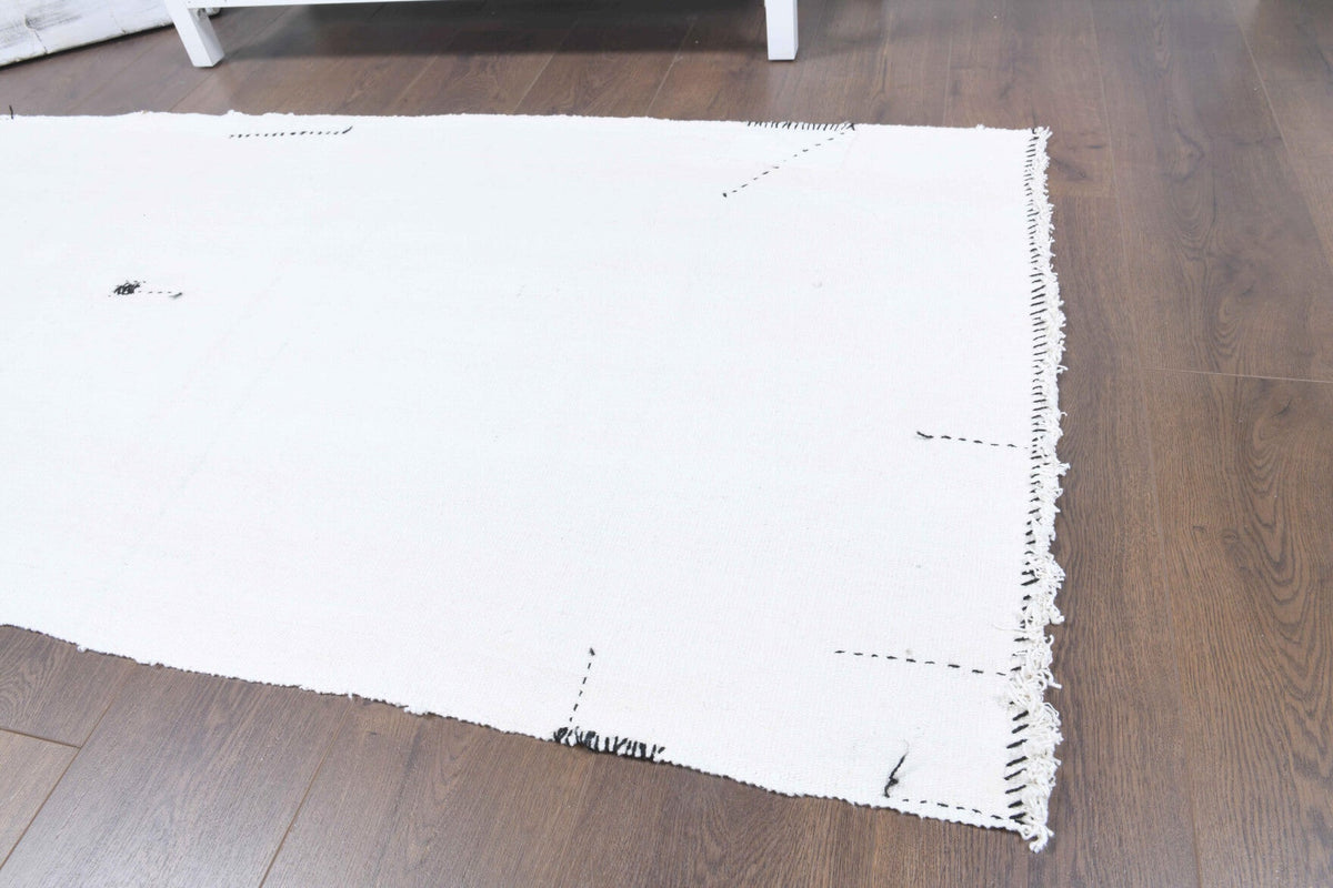 El yapımı vintage halı 81x163 cm düz desenli yün - üstten görünüm