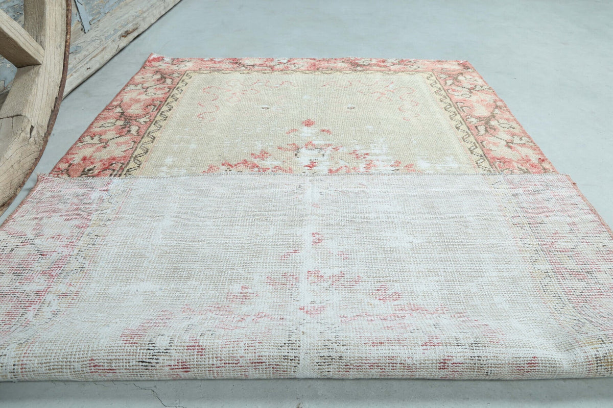 3x5 Vintage Handmade Small Brown Hereke Area Rug