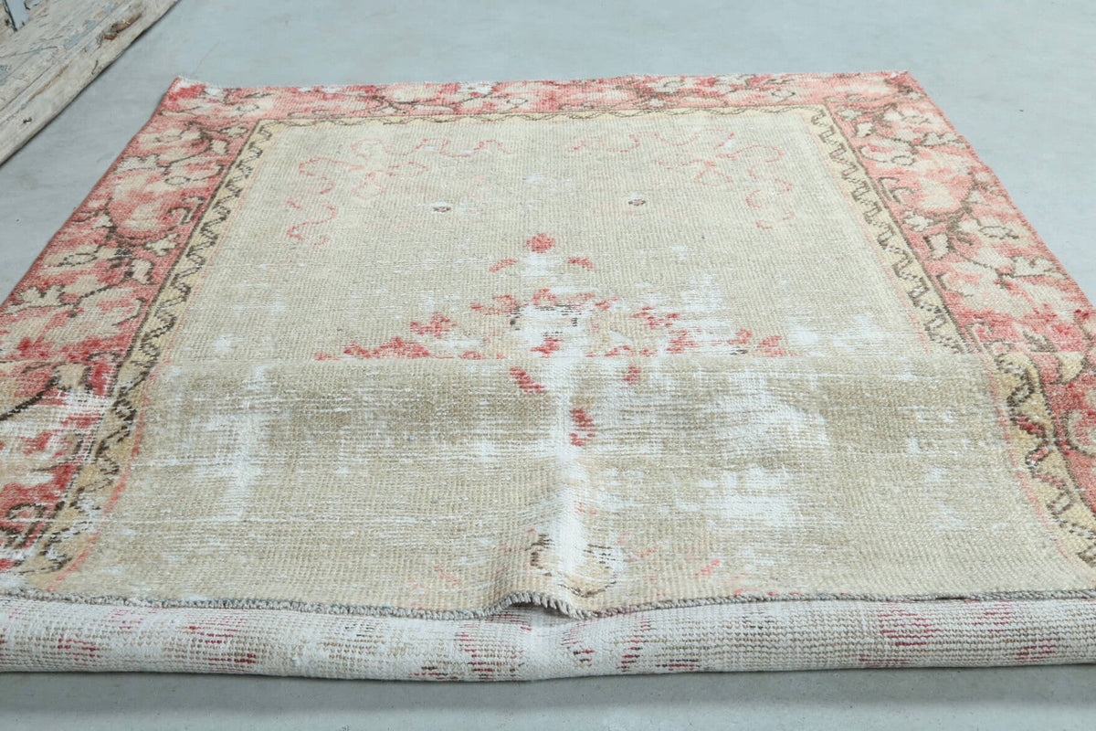 3x5 Vintage Handmade Small Brown Hereke Area Rug