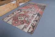 El yapımı vintage halı 61x152 cm oryantal desenli yün - detay görünümü