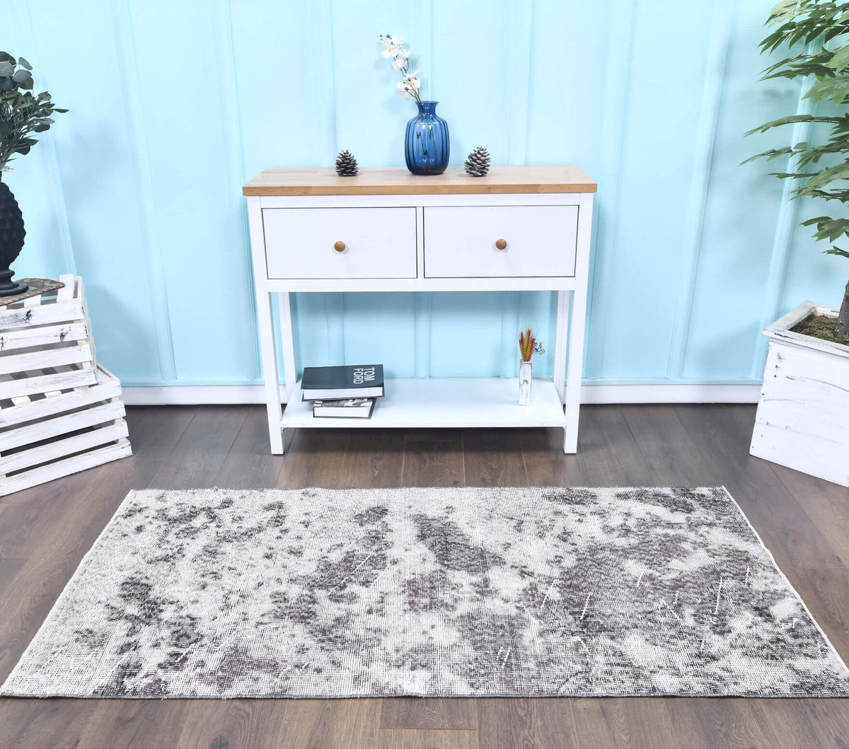 Vintage Distressed Anatolian Small Rug