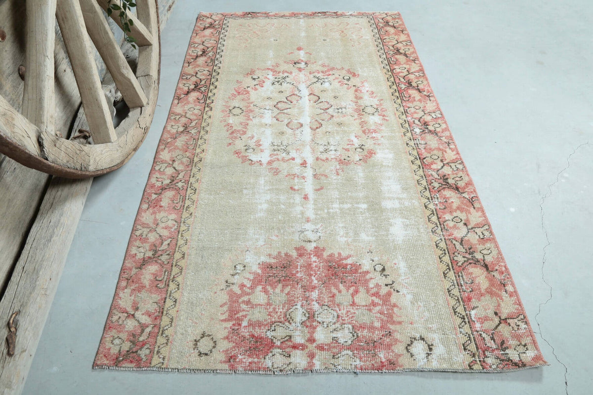 3x6 Vintage Handmade Distressed Anatolian Area Rug