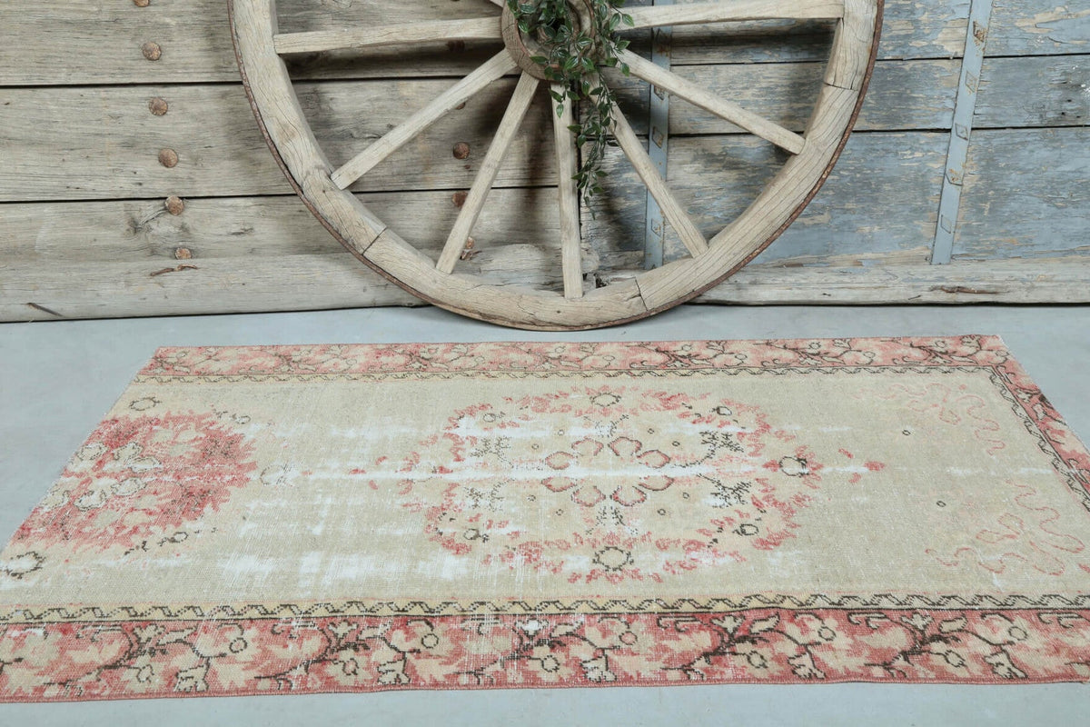 3x6 Vintage Handmade Distressed Anatolian Area Rug