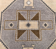 El yapımı vintage yolluk 91x185 cm geometrik desenli yün - detay görünümü