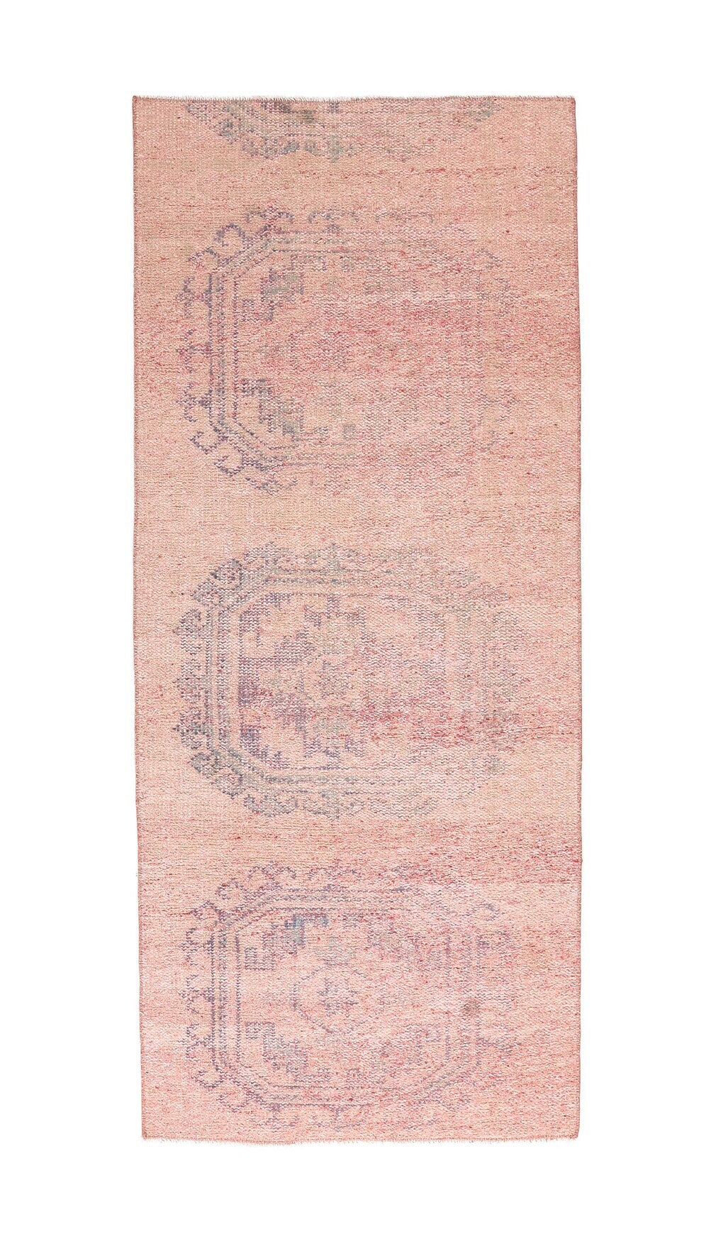 El yapımı vintage yolluk 81x196 cm soyut desenli yün