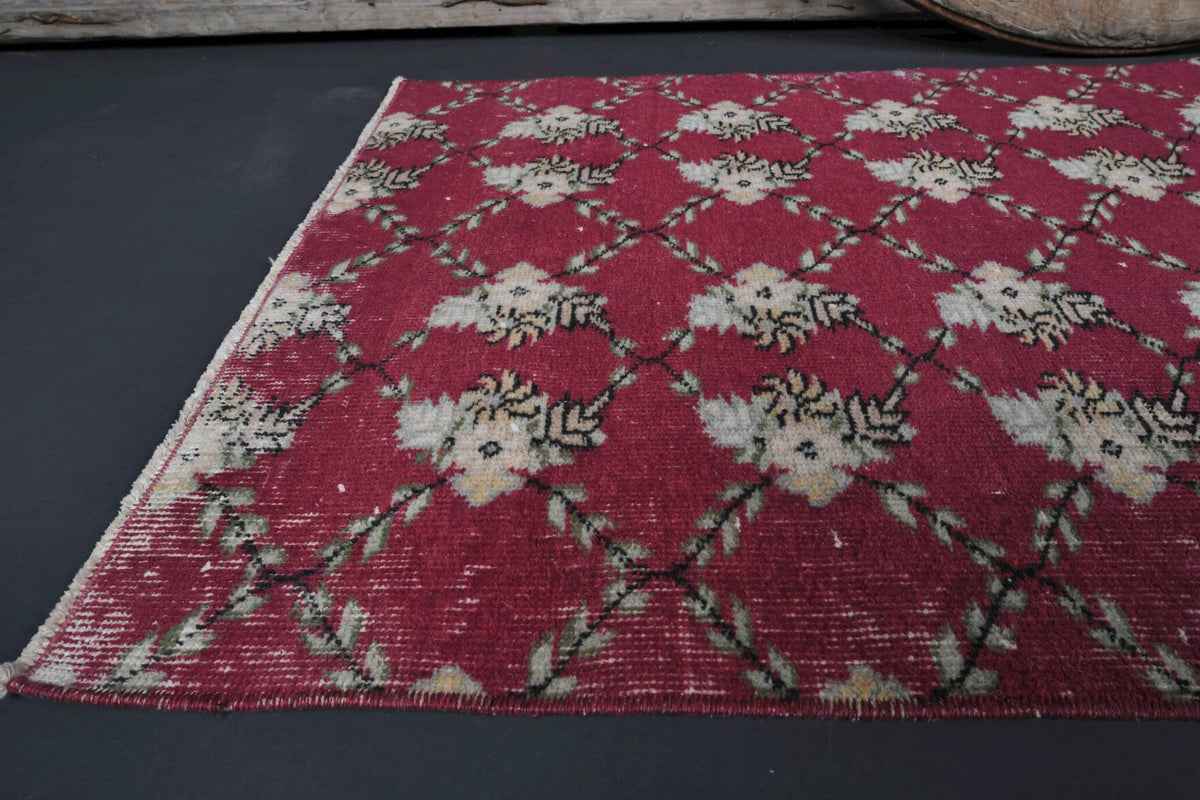 Vintage Kilim Red Runner Rug