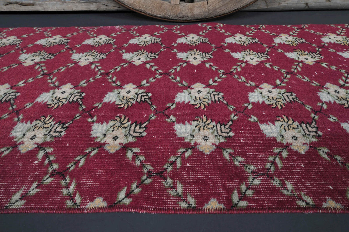 Vintage Kilim Red Runner Rug