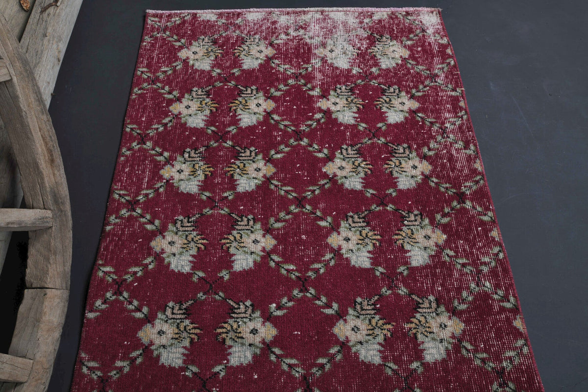 Vintage Kilim Red Runner Rug