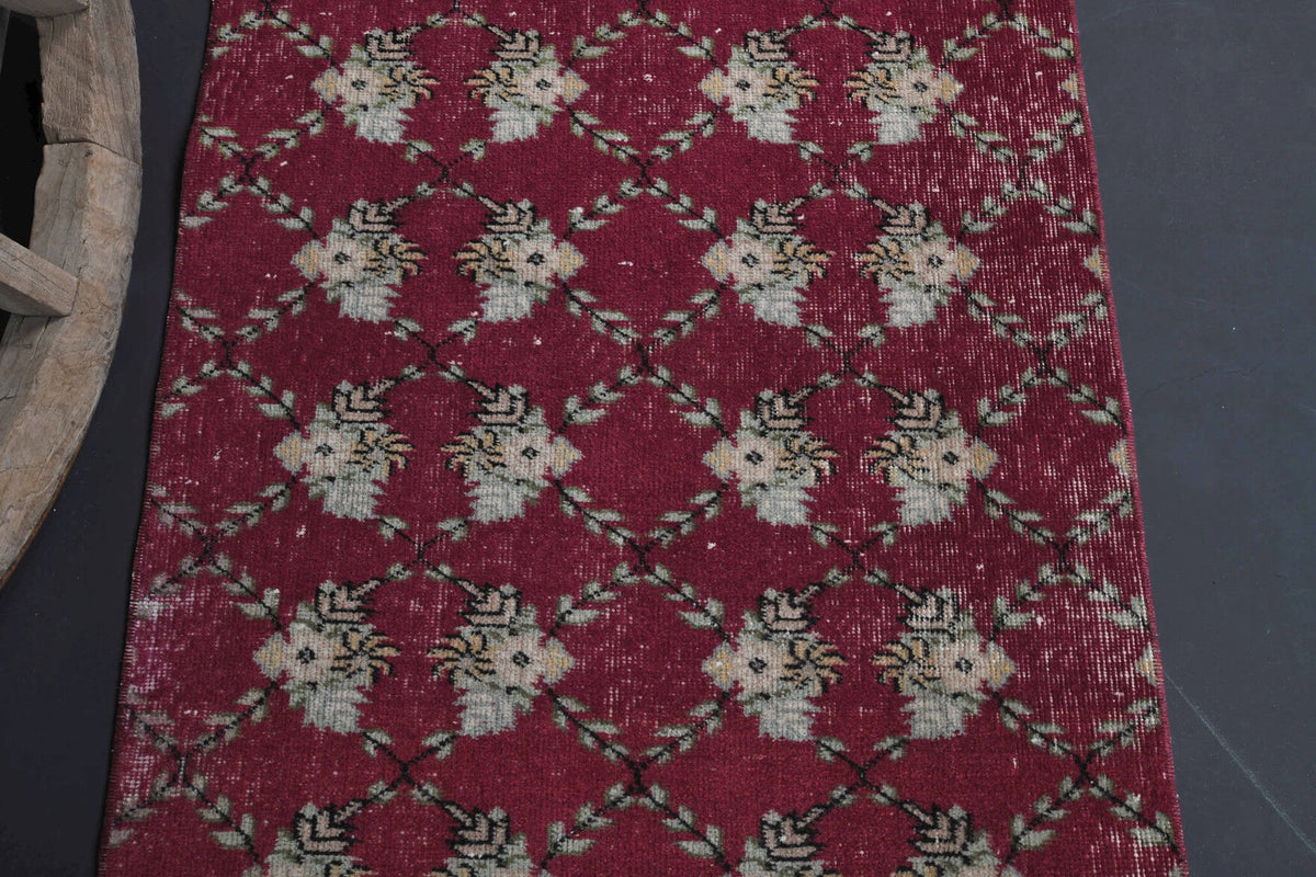 Vintage Kilim Red Runner Rug