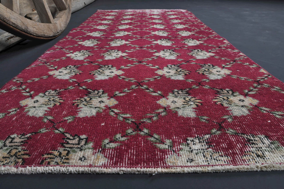 Vintage Kilim Red Runner Rug