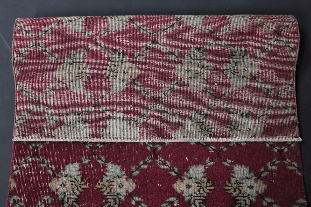 Vintage Kilim Red Runner Rug