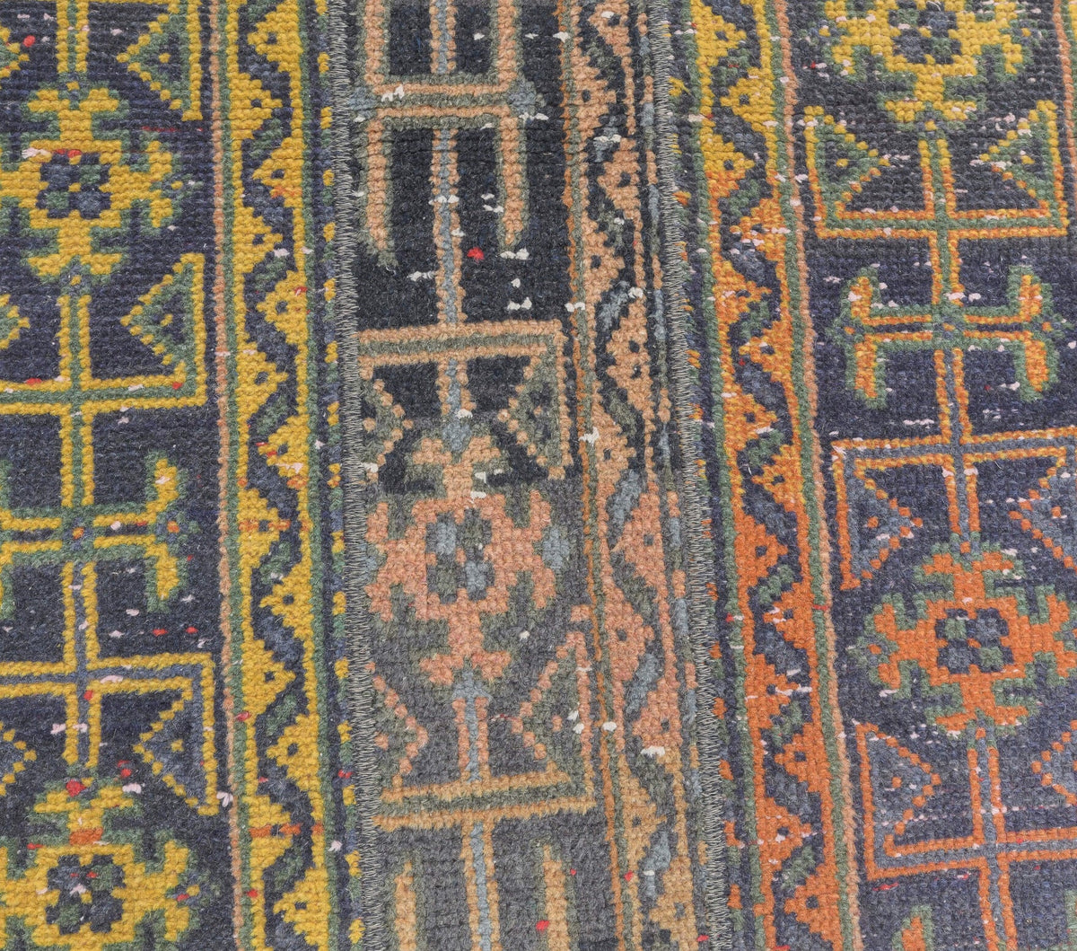 El yapımı vintage yolluk 79x185 cm i̇kat desenli yün - mekan görünümü