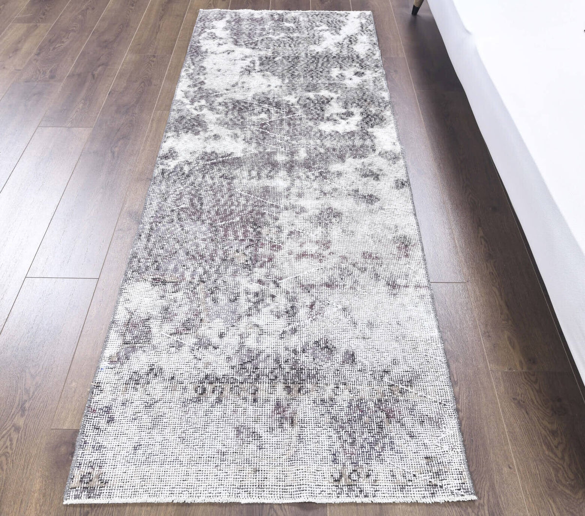 Vintage Gray Anatolian Runner Rug