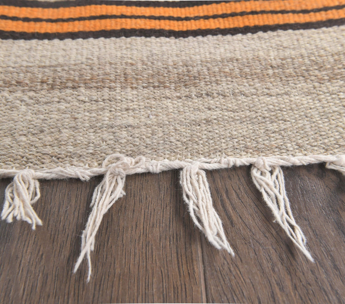 El yapımı vintage yolluk 94x218 cm çizgili desenli yün - desen detayı
