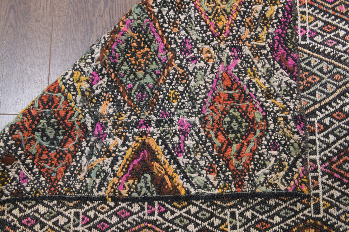 El yapımı vintage yolluk 91x224 cm kilim desenli yün - mekan görünümü