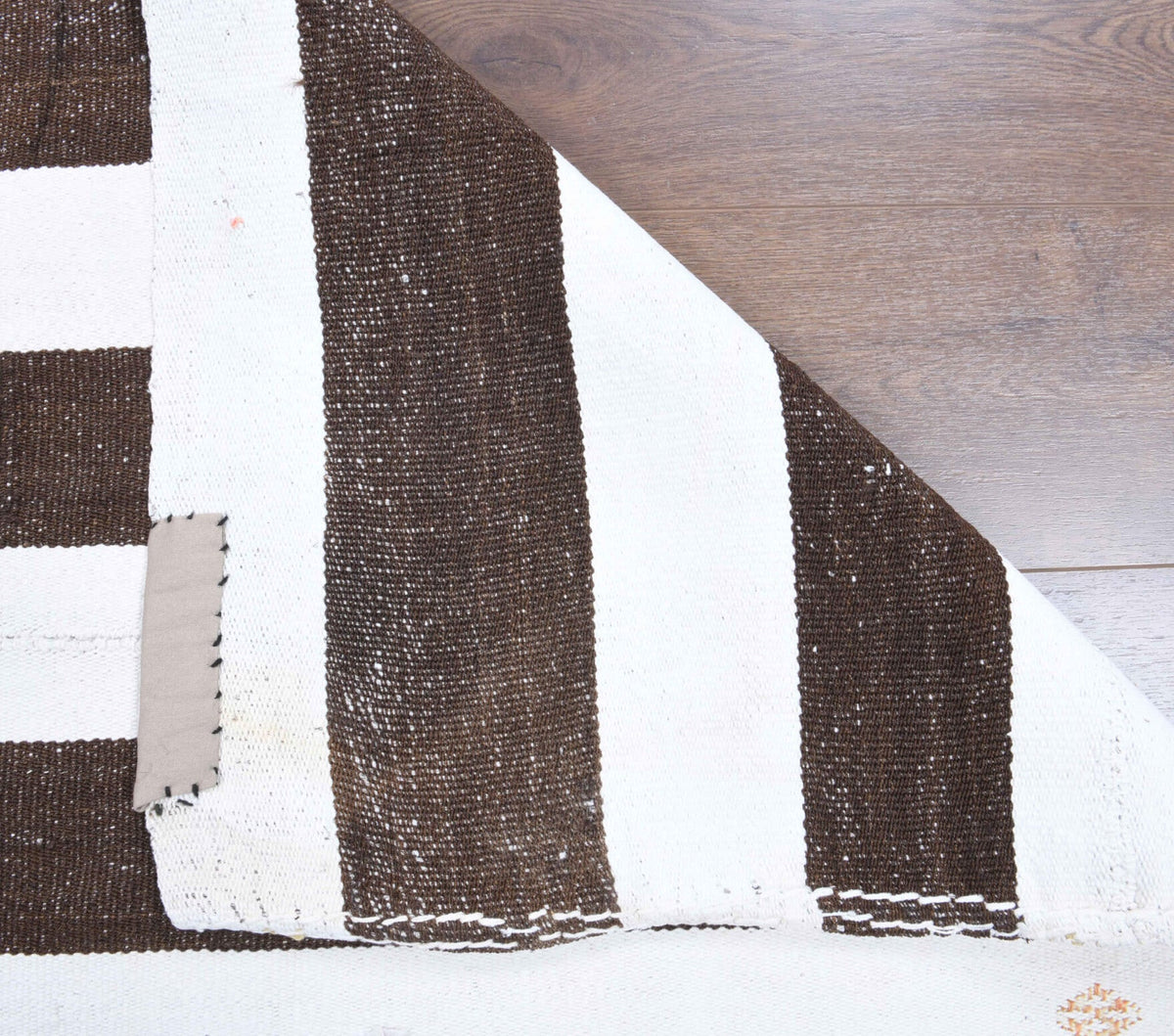 El yapımı vintage yolluk 89x208 cm çizgili desenli yün - desen detayı