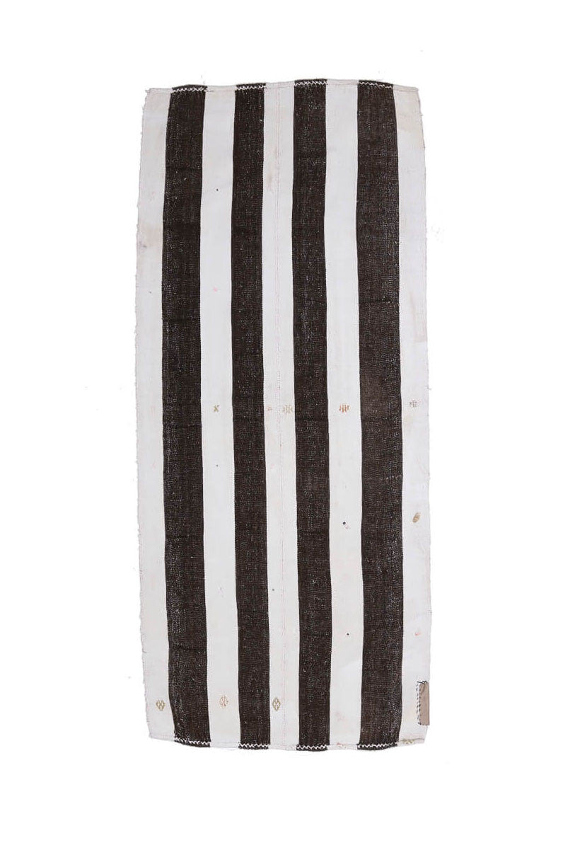 El yapımı vintage yolluk 89x208 cm çizgili desenli yün - farklı açıdan görünüm
