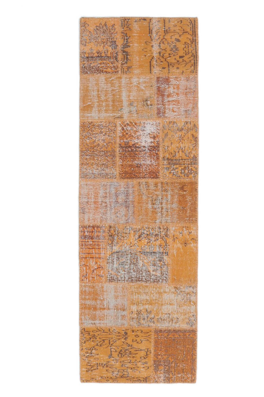 El yapımı vintage yolluk 81x249 cm soyut desenli yün - açık alan görünümü