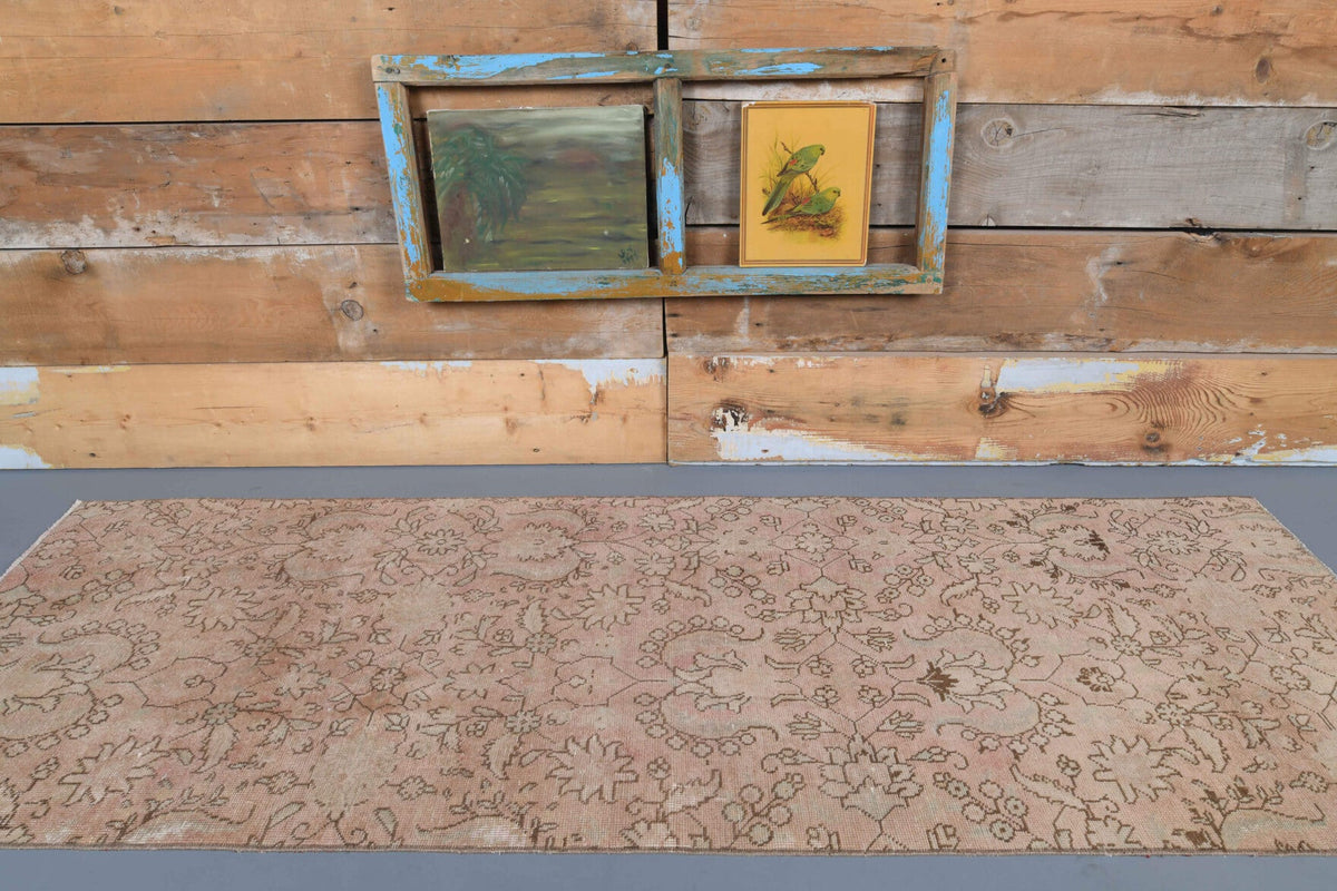 Floral Vintage Oushak Runner Rug
