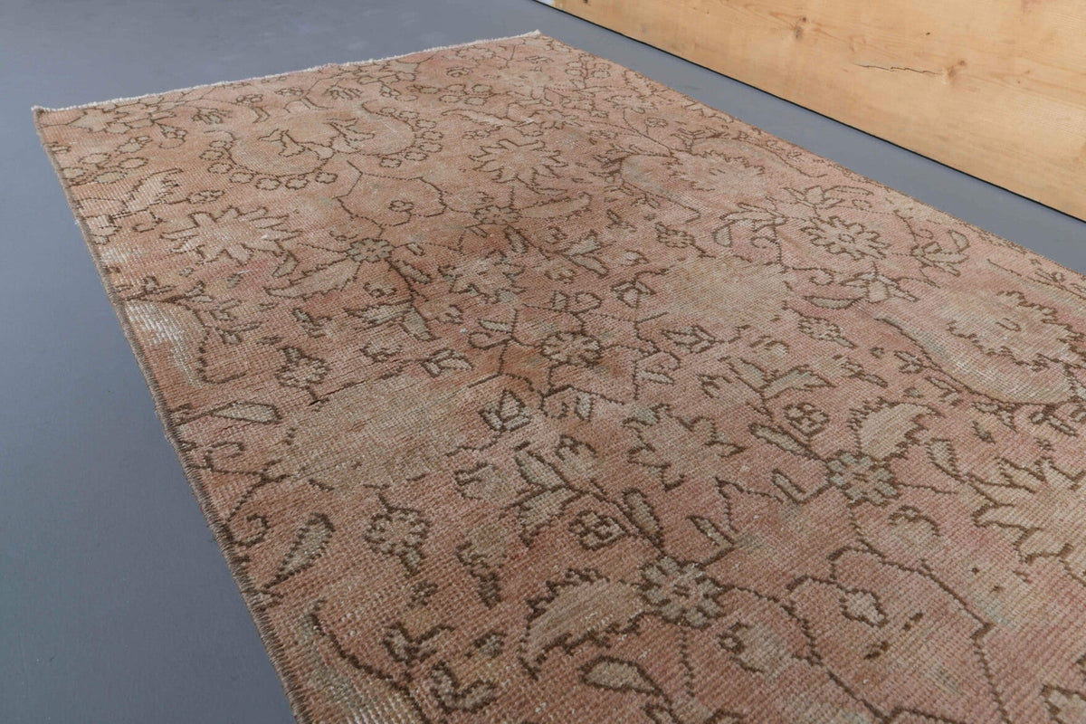 Floral Vintage Oushak Runner Rug