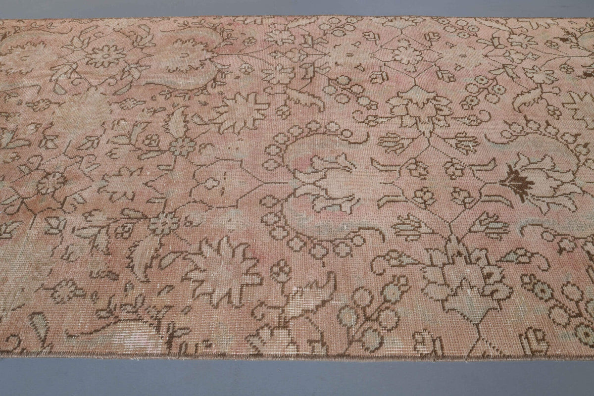 Floral Vintage Oushak Runner Rug