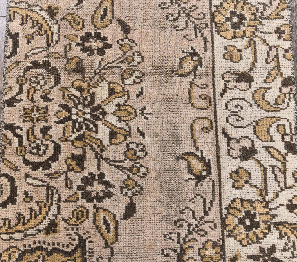 El yapımı vintage yolluk 64x239 cm çiçek desenli desenli yün - desen detayı