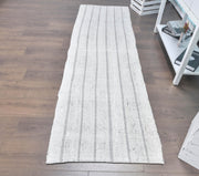 El yapımı vintage yolluk 76x244 cm çizgili desenli yün - detay görünümü