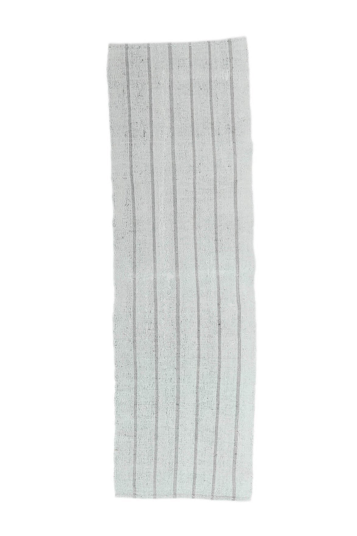 El yapımı vintage yolluk 76x244 cm çizgili desenli yün - üstten görünüm