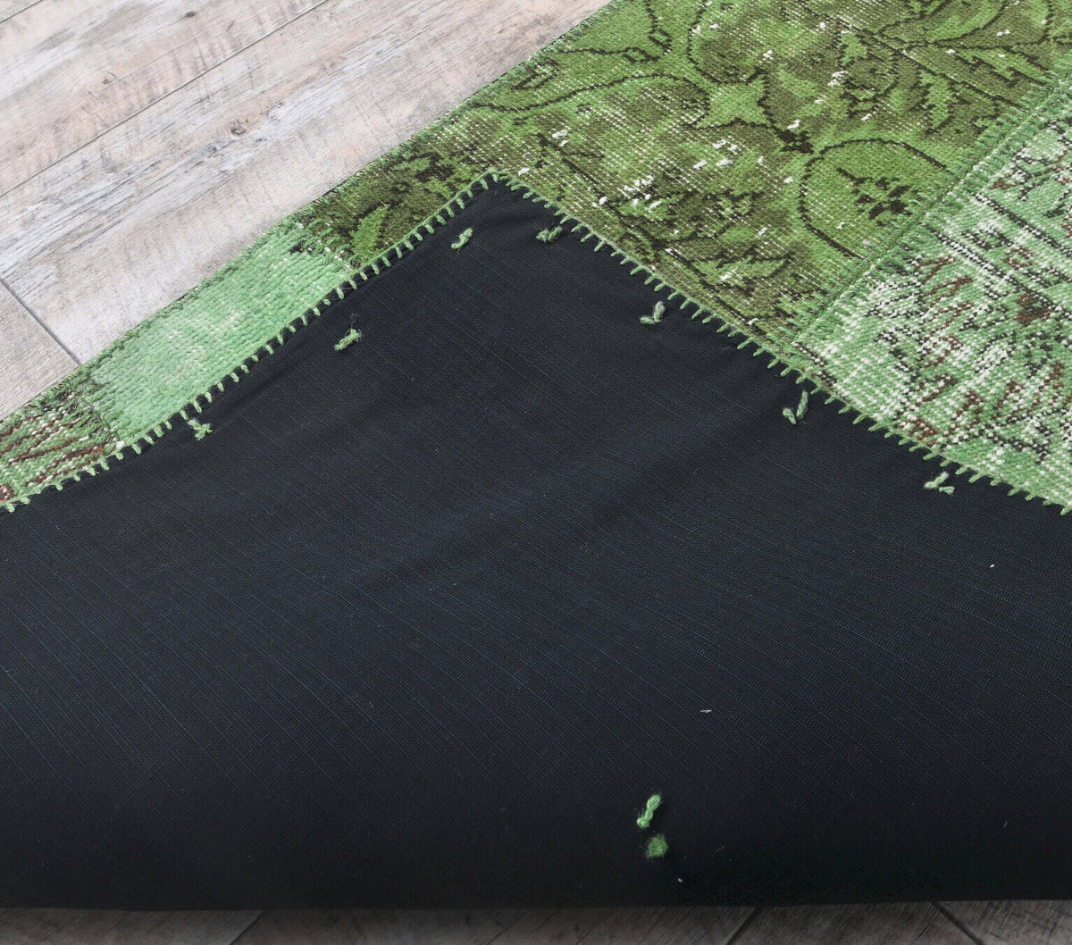El yapımı vintage yolluk 79x257 cm düz desenli yün - üstten görünüm