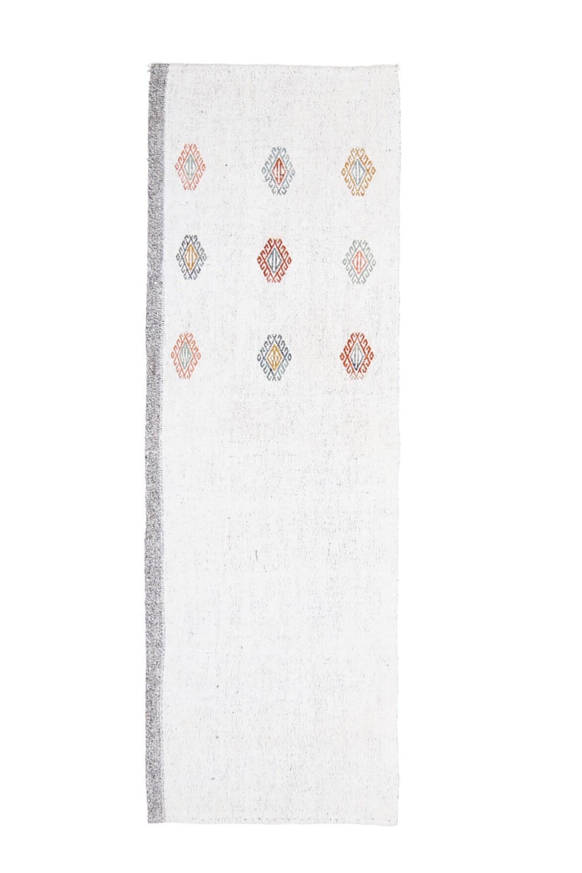 El yapımı vintage yolluk 79x241 cm düz desenli yün - farklı açıdan görünüm