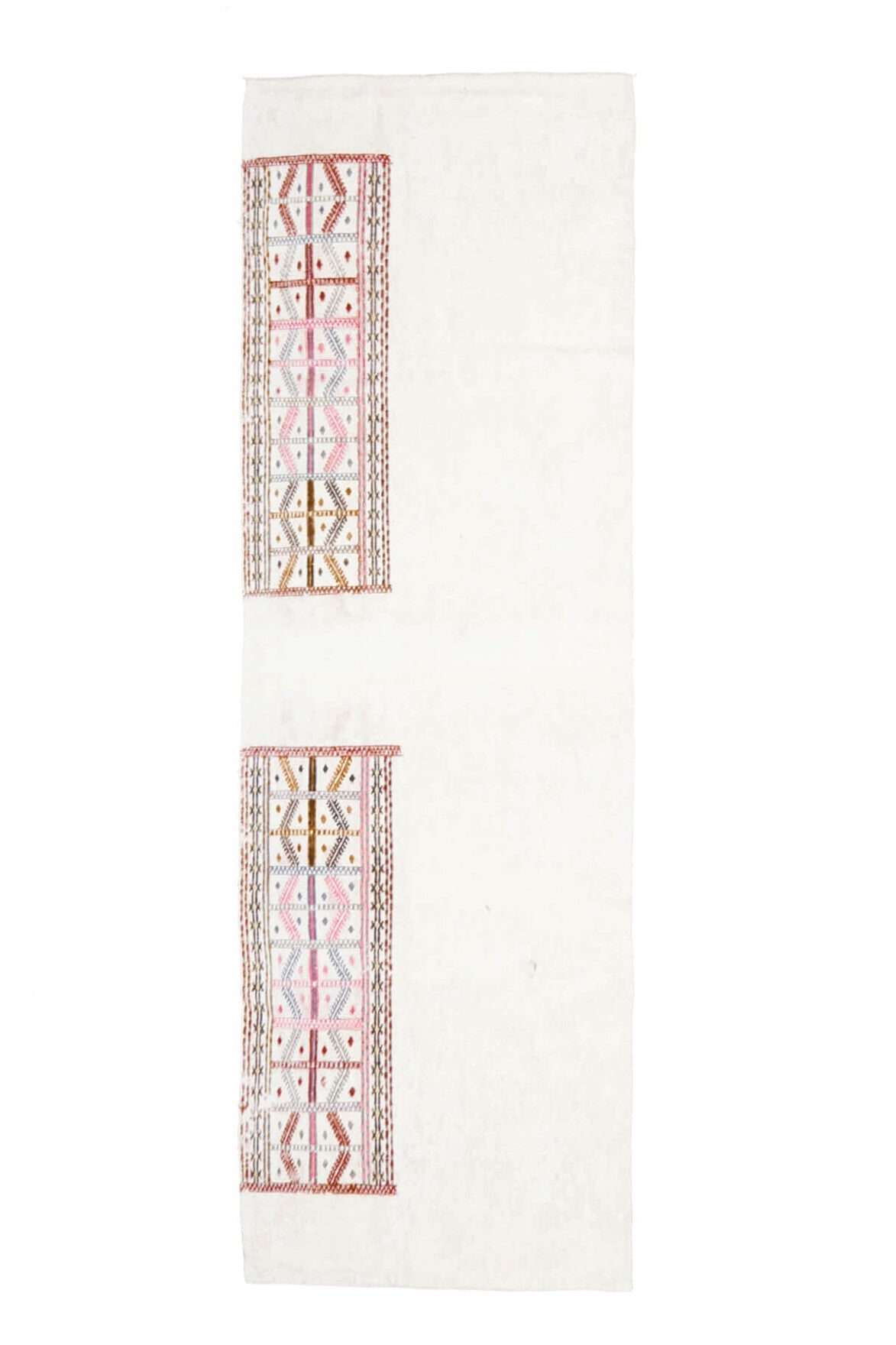El yapımı vintage yolluk 76x241 cm düz desenli yün - farklı açıdan görünüm