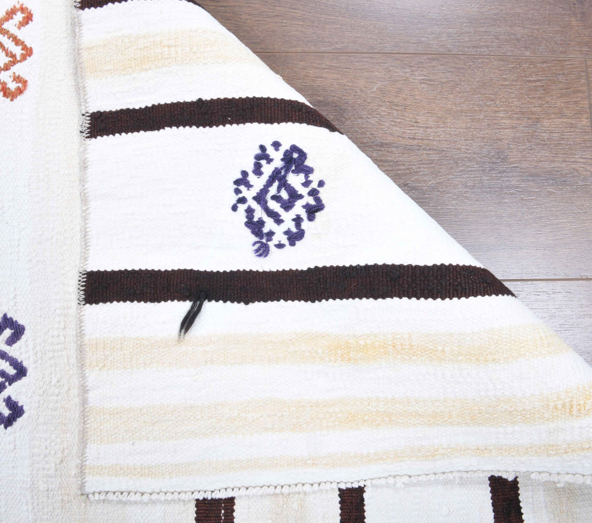 3x8 Wool Vintage Flatweave Runner Rug