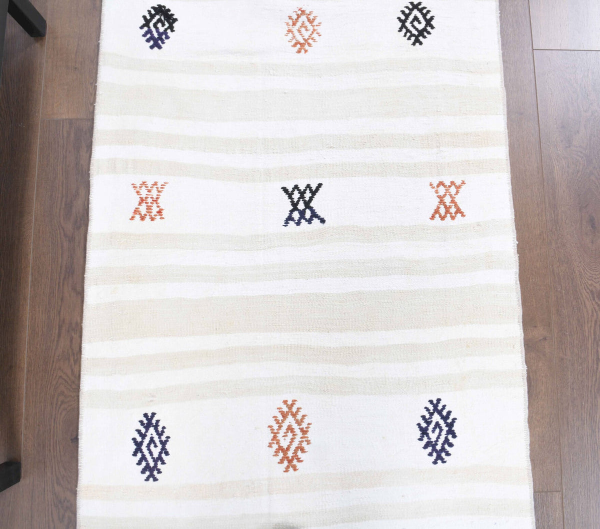 3x8 Wool Vintage Flatweave Runner Rug