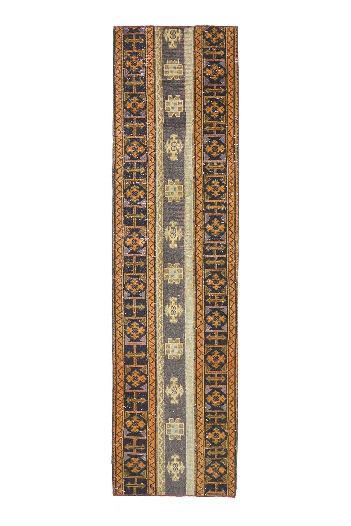 El yapımı vintage yolluk 76x284 cm oryantal desenli yün - açık alan görünümü