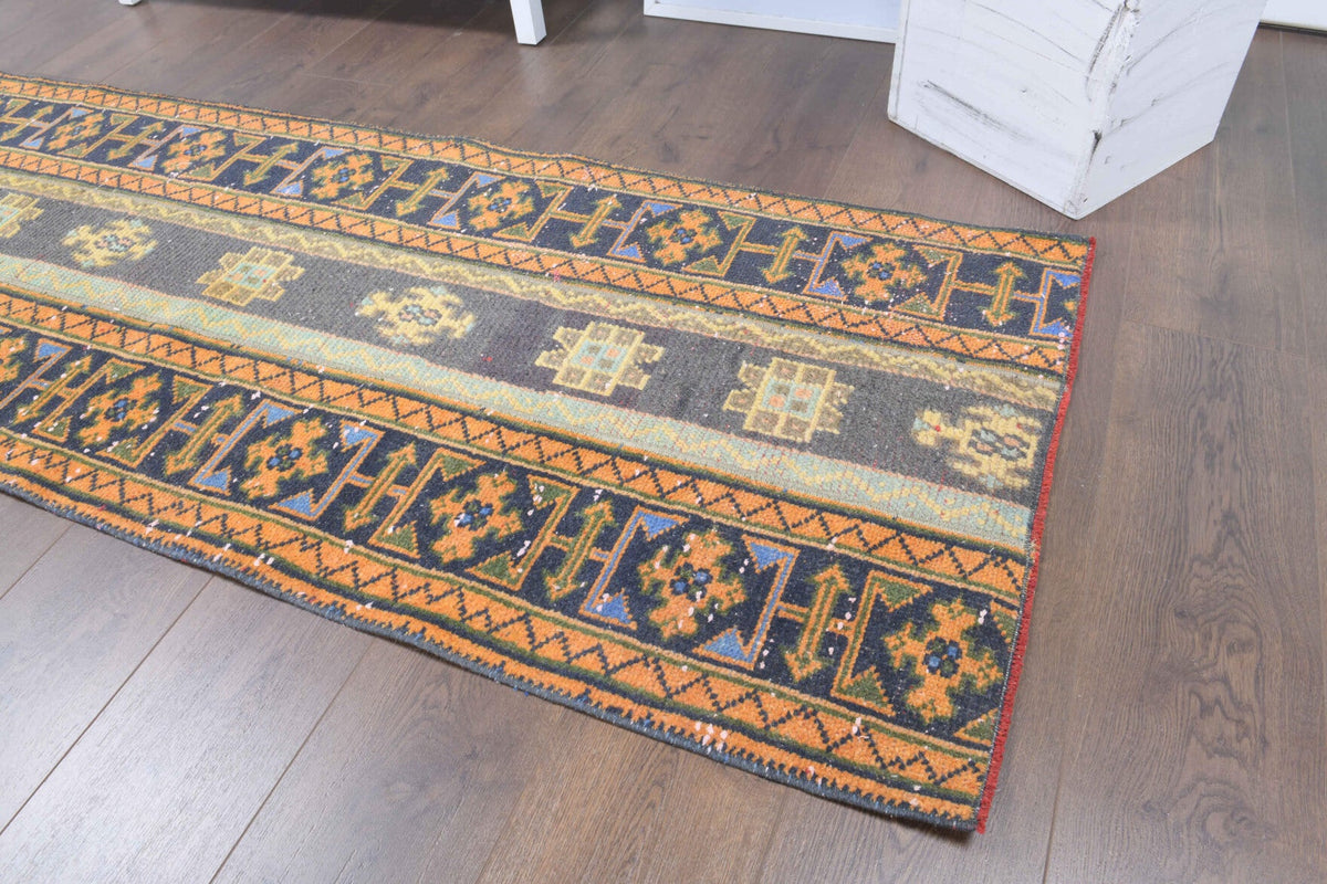 El yapımı vintage yolluk 76x284 cm oryantal desenli yün - desen detayı