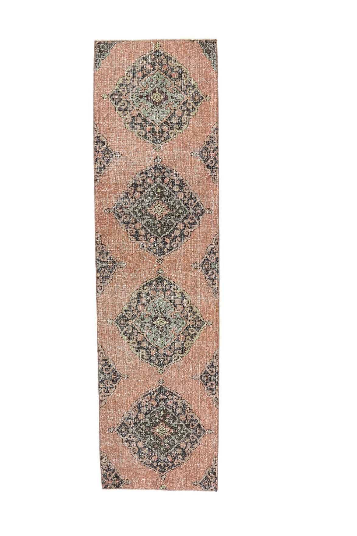 El yapımı vintage yolluk 79x287 cm oryantal desenli yün - açık alan görünümü