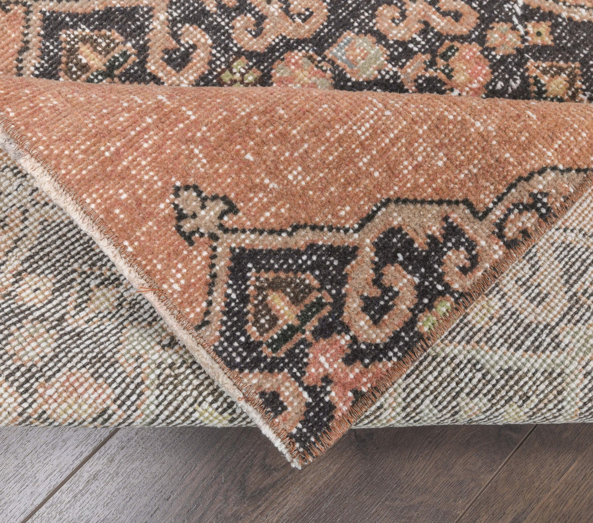 El yapımı vintage yolluk 79x287 cm oryantal desenli yün - desen detayı