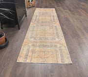 El yapımı vintage yolluk 76x277 cm geometrik desenli yün - detay görünümü